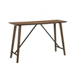 Amal Counter Height Table- Trestle Base w Cross Bar- Walnut Brown 59 Inch