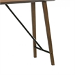Amal Counter Height Table- Trestle Base w Cross Bar- Walnut Brown 59 Inch