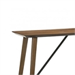 Amal Counter Height Table- Trestle Base w Cross Bar- Walnut Brown 59 Inch