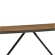 Amal Counter Height Table- Trestle Base w Cross Bar- Walnut Brown 59 Inch