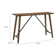 Amal Counter Height Table- Trestle Base w Cross Bar- Walnut Brown 59 Inch