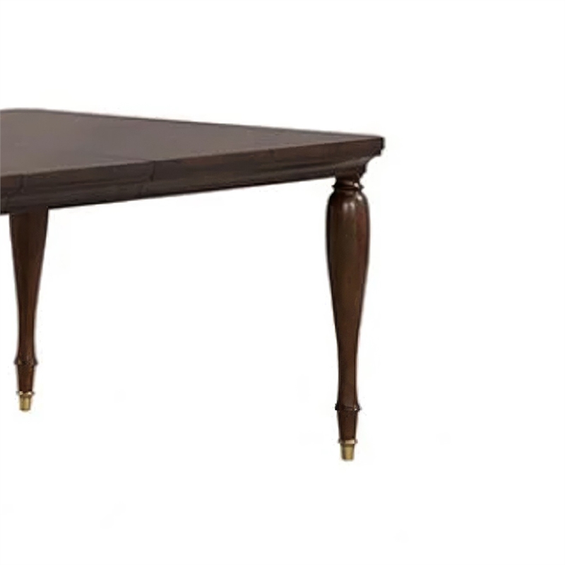 Raam Extendable Dining Table- Turned Legs- Cherry Brown 76-94 Inch