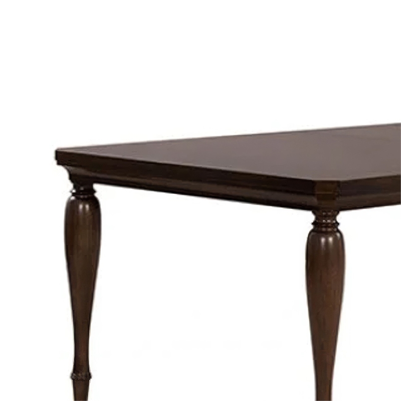 Raam Extendable Dining Table- Turned Legs- Cherry Brown 76-94 Inch