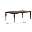 Raam Extendable Dining Table- Turned Legs- Cherry Brown 76-94 Inch