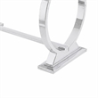 Hols Dining Table- Silver Banding on White Top- O-Shaped Steel Legs 60 Inch