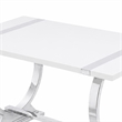 Hols Dining Table- Silver Banding on White Top- O-Shaped Steel Legs 60 Inch