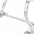 Hols Dining Table- Silver Banding on White Top- O-Shaped Steel Legs 60 Inch
