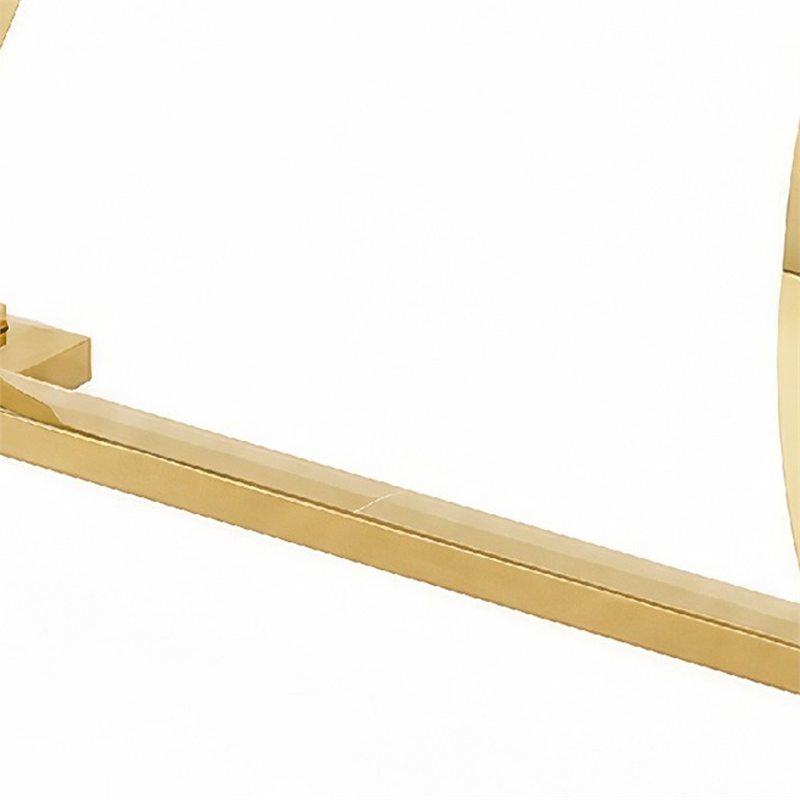 Hols Dining Table- Gold Banding on White Top- O-Shaped Steel Legs 80 Inch