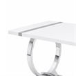 Hols Dining Table- Silver Banding on White Top- O-Shaped Steel Legs 80 Inch