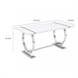 Hols Dining Table- Silver Banding on White Top- O-Shaped Steel Legs 80 Inch