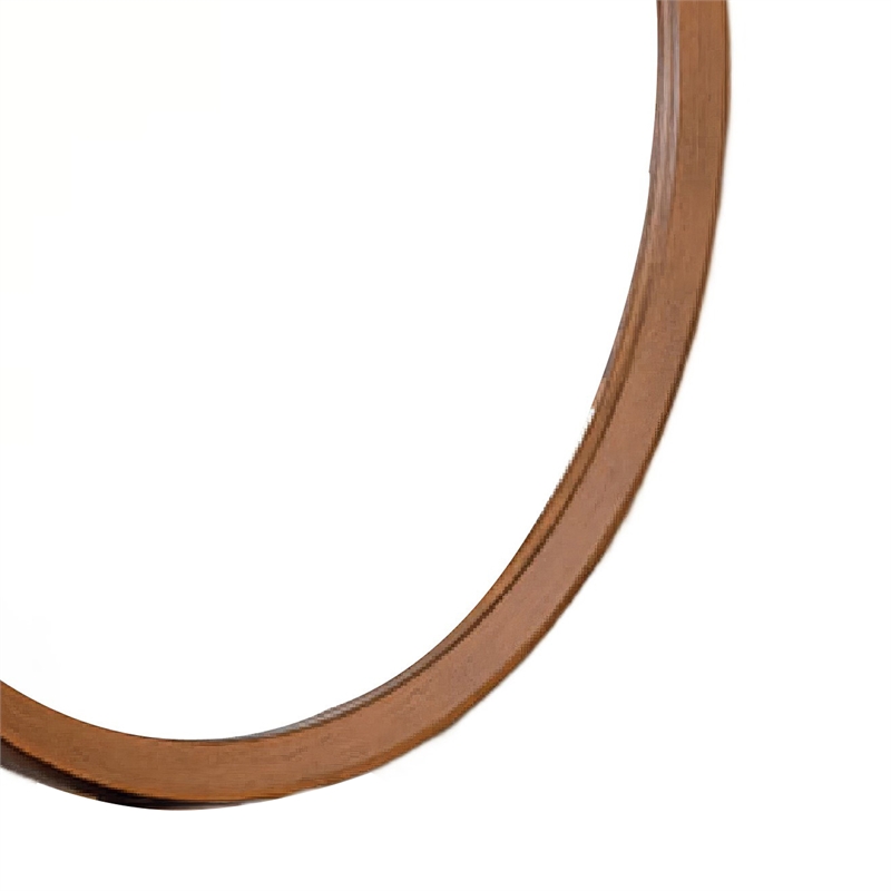 Urne Dresser Mirror- Framed Design- Walnut Brown Wood- 36 Inch Round