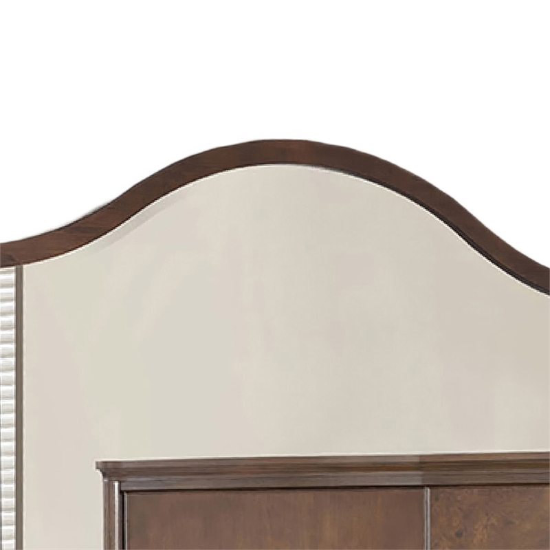 Raam Arched Dresser Mirror- 3 Drawers- Tiltable- 40x54 Dark Cherry Brown