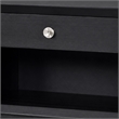 Tora Nightstand- 2 USB Ports- Drawer and Shelf- Silver Capped Legs- Black