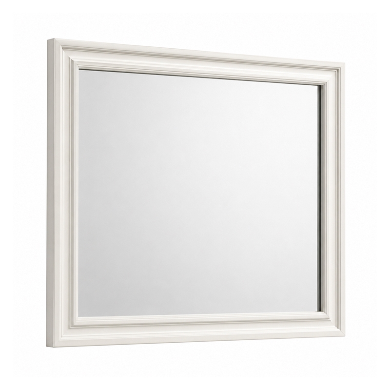 Hezi Dresser Mirror- Glam White- Multi Layer Molded Frame- 36x41