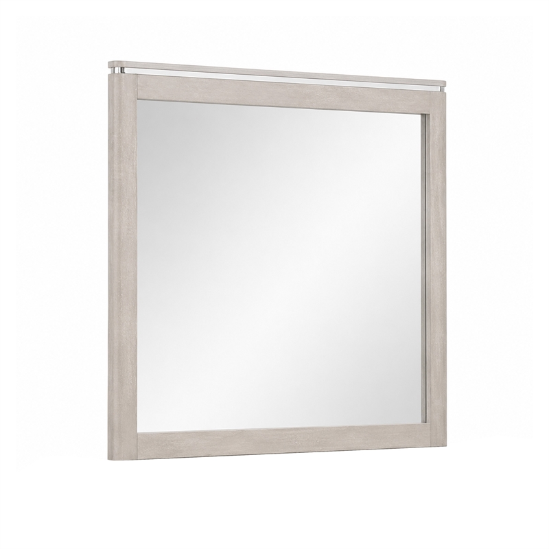 Hezi Dresser Mirror- Glam White- Multi Layer Molded Frame- 41x42