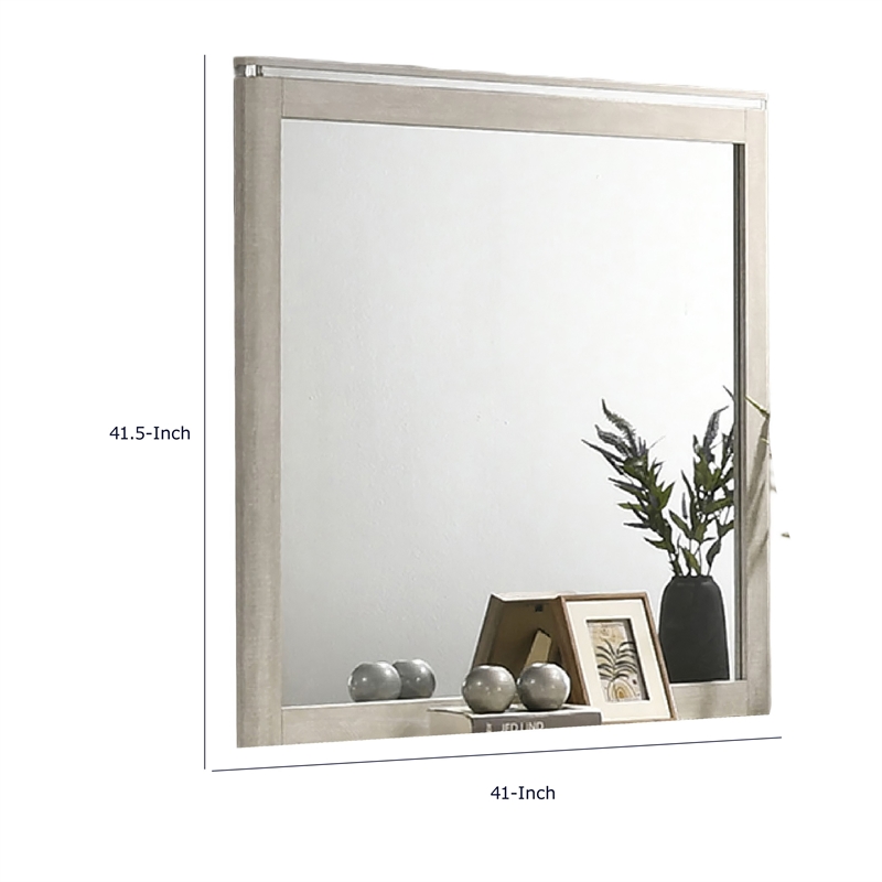 Hezi Dresser Mirror- Glam White- Multi Layer Molded Frame- 41x42