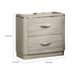 Fezi Nightstand- 2 Drawers- Silver Steel Finger Pulls- Dusty Gray