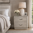 Fezi Nightstand- 2 Drawers- Silver Steel Finger Pulls- Dusty Gray
