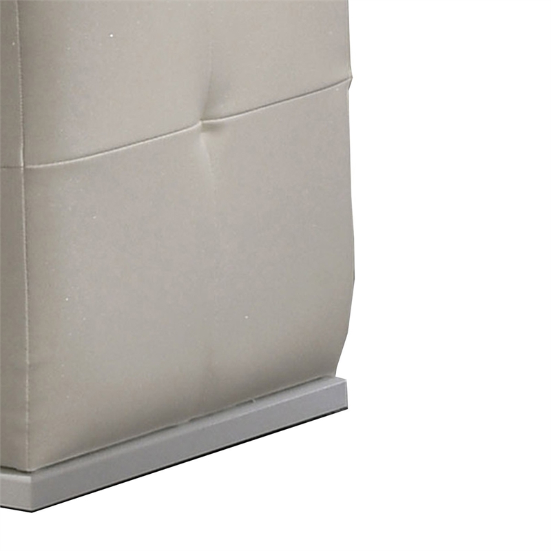 Keza Vanity Stool- White Tufted Seat- 19 Inch Cubic Membrane Press