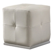 Keza Vanity Stool- White Tufted Seat- 19 Inch Cubic Membrane Press