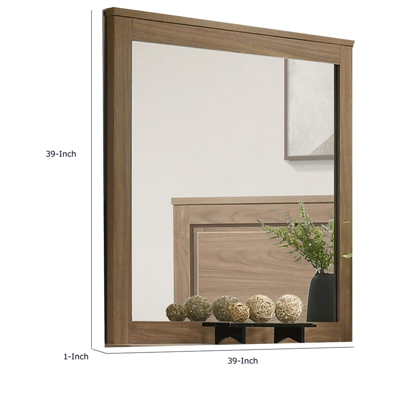 Pize Dresser Mirror-  Walnut Brown- 39x39 Landscape Frame