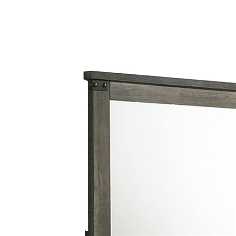 Bry Dresser Mirror- Crown Molded Top- 38x40 Rustic Gray Frame