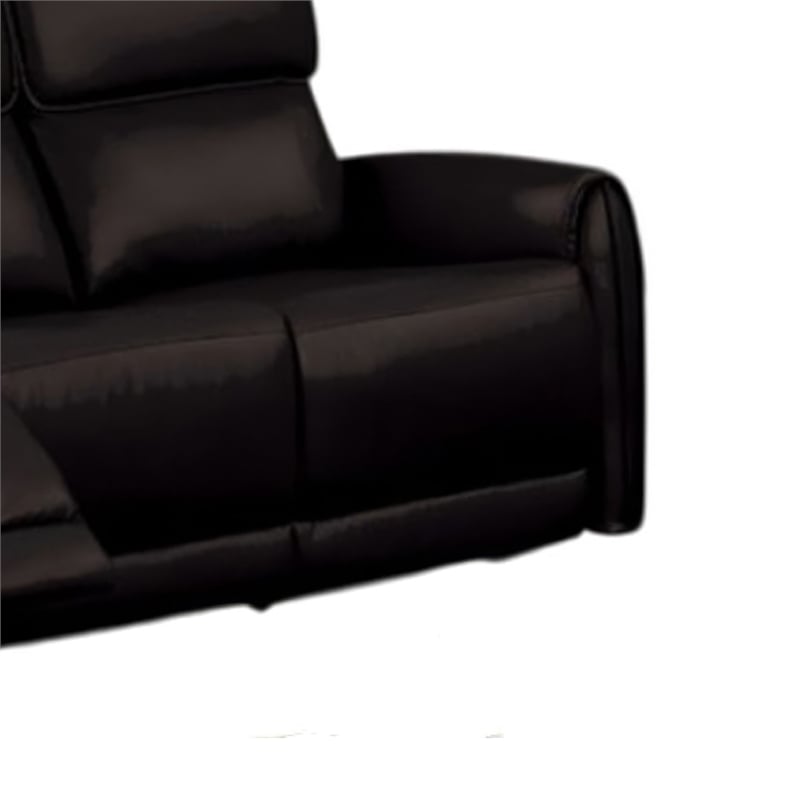 Sily Power Recliner Sofa w USB- Contour Arms- Foam Fill Black Faux Leather