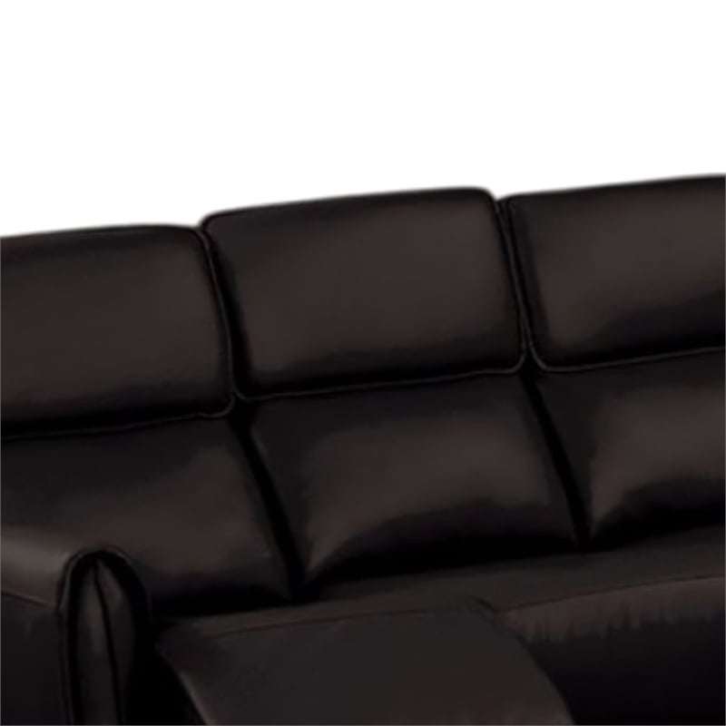 Sily Power Recliner Sofa w USB- Contour Arms- Foam Fill Black Faux Leather
