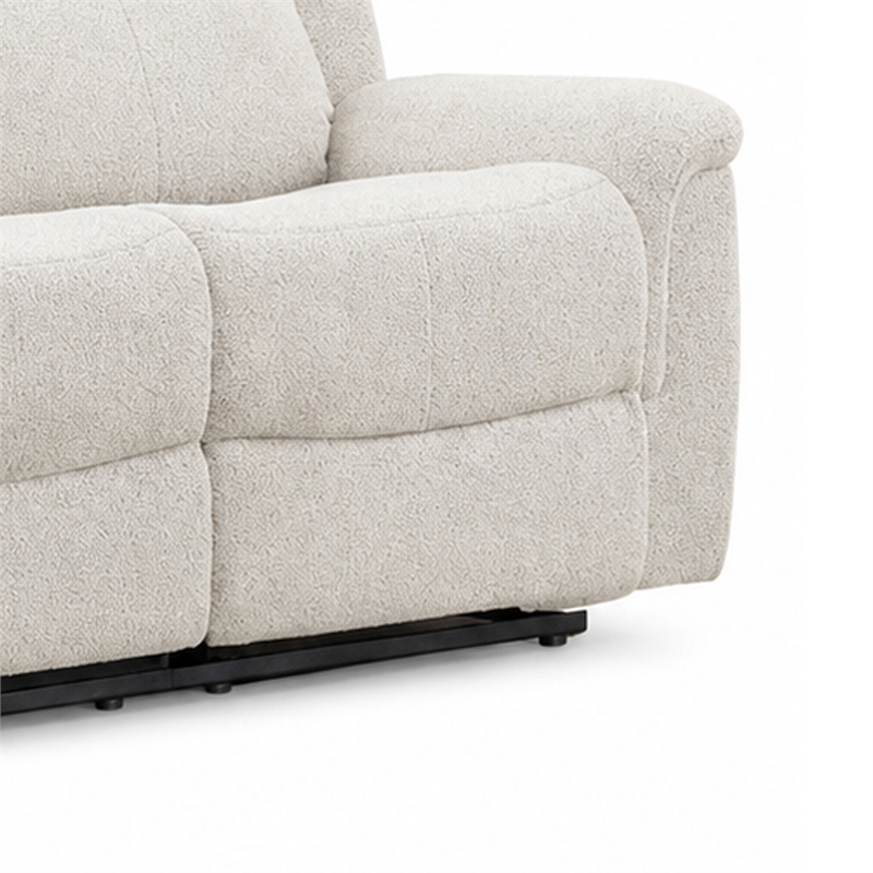 Becy Manual Recliner Sofa- Bustle-Back- Light Gray Cushions- 80 Inch