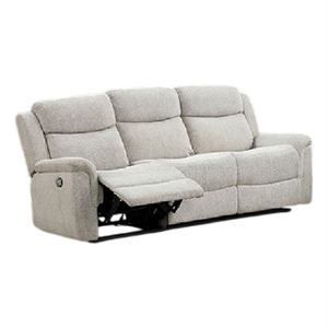 Becy Manual Recliner Sofa- Bustle-Back- Light Gray Cushions- 80 Inch