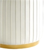 Karie Ottoman Stool- Gold Trim- Vertical Channel Design- White Fabric