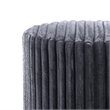 Zelda Ottoman Stool with Gold Steel Plinth Base- Gray Channeled Fabric