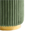 Zelda Ottoman Stool- Gold Steel Plinth Base- Green Channeled Fabric