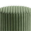 Zelda Ottoman Stool- Gold Steel Plinth Base- Green Channeled Fabric