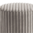 Zelda Ottoman Stool with Gold Steel Plinth Base- Gray Channeled Fabric