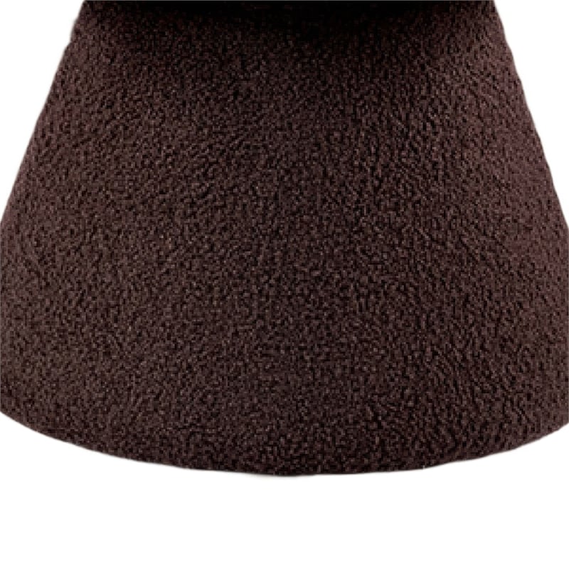 Xyna Mushroom-shaped Ottoman Stool with Pedestal Base- Brown Fabric