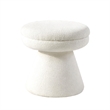 Xyna Mushroom-shaped Ottoman Stool with Pedestal Base- Beige Fabric