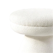 Xyna Mushroom-shaped Ottoman Stool with Pedestal Base- Beige Fabric