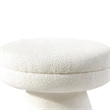 Xyna Mushroom-shaped Ottoman Stool with Pedestal Base- Beige Fabric