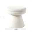 Xyna Mushroom-shaped Ottoman Stool with Pedestal Base- Beige Fabric