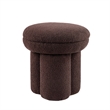 Ian Ottoman Stool- Mushroom-like Design- Pedestal Base- Brown Fabric