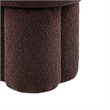 Ian Ottoman Stool- Mushroom-like Design- Pedestal Base- Brown Fabric