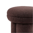 Ian Ottoman Stool- Mushroom-like Design- Pedestal Base- Brown Fabric