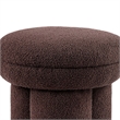Ian Ottoman Stool- Mushroom-like Design- Pedestal Base- Brown Fabric