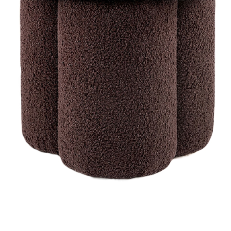Ian Ottoman Stool- Mushroom-like Design- Pedestal Base- Brown Fabric