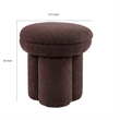 Ian Ottoman Stool- Mushroom-like Design- Pedestal Base- Brown Fabric