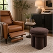Ian Ottoman Stool- Mushroom-like Design- Pedestal Base- Brown Fabric