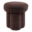 Ian Ottoman Stool- Mushroom-like Design- Pedestal Base- Brown Fabric