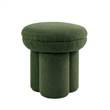Ian Ottoman Stool- Mushroom-like Design- Pedestal Base- Green Fabric