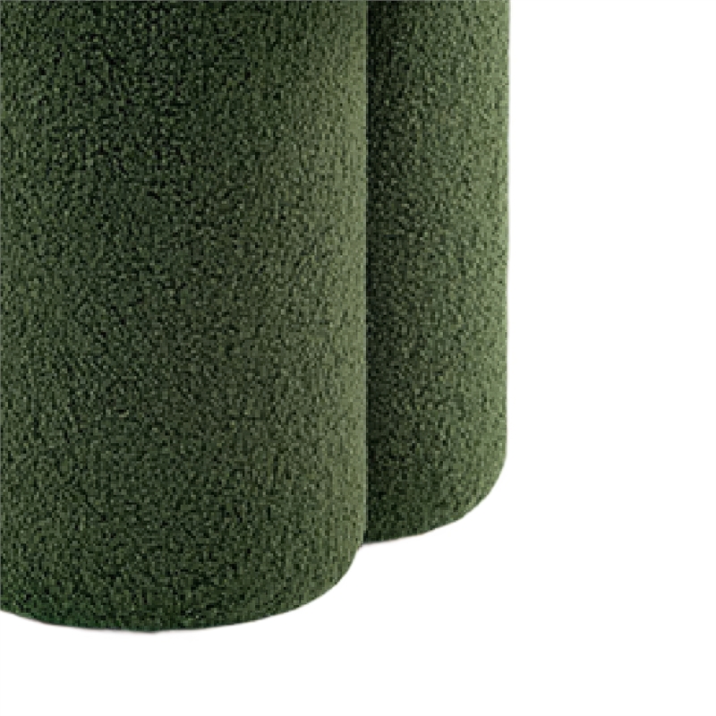 Ian Ottoman Stool- Mushroom-like Design- Pedestal Base- Green Fabric